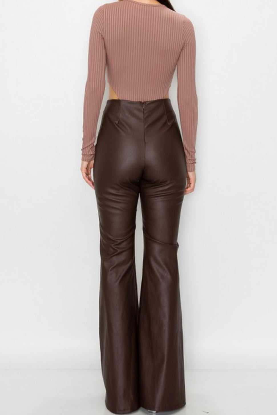 CHOCOLATE LEATHER TROUSER